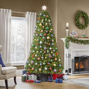 7.5 ft. Pre-Lit LED Wesley Pine Artificial Christmas Tree