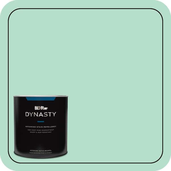 BEHR DYNASTY 1 qt. #480C-3 Aqua Bay Satin Enamel Interior Stain-Blocking Paint and Primer