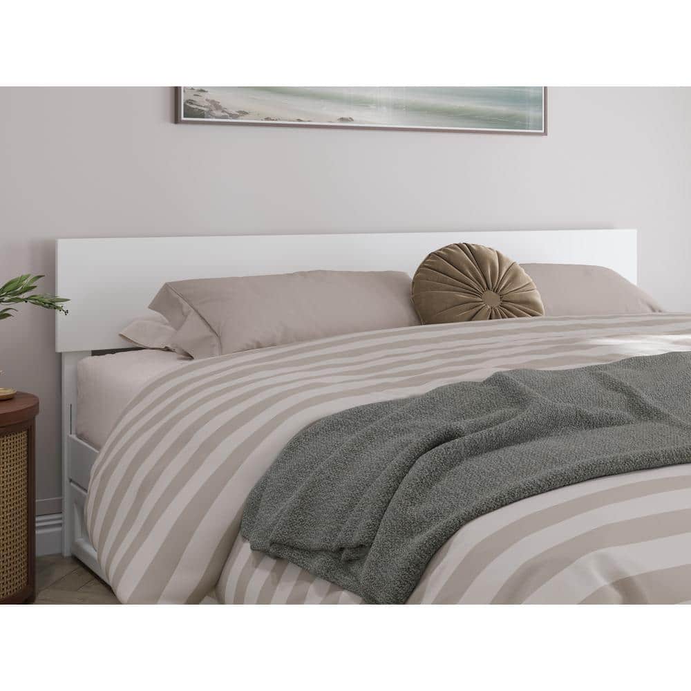 Wesley White King Wood Platform Bed with Twin XL Trundle