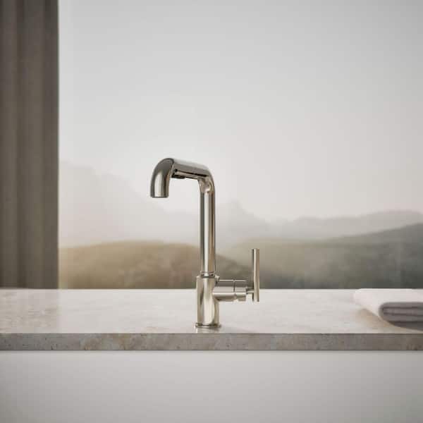 Robinet mural pour lavabo Purist de KOHLER, nickel T14414-4-SN