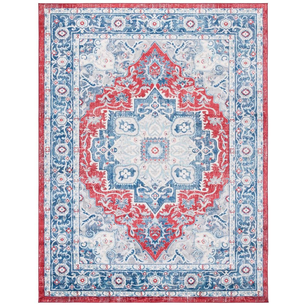 Brentwood 9 ft. x 12 ft. Blue/Red Medallion Distressed Ornate Area Rug price history on PriceWatchPro