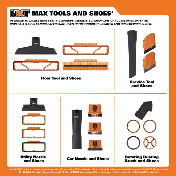 RIDGID - 2-1/2 in. NXT Max Locking Car Nozzle Accessory Shop Vacuum Attachment for RIDGID NXT Wet Dry Vacs Hoses and Wands