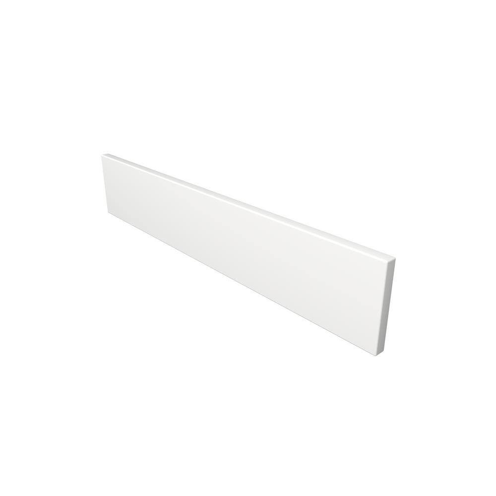 Carrara 25 in. True Solid Surface Solid Surface Backsplash in White