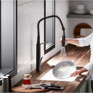 Purist Single-Handle Semiprofessional Kitchen Sink Faucet in Matte Black