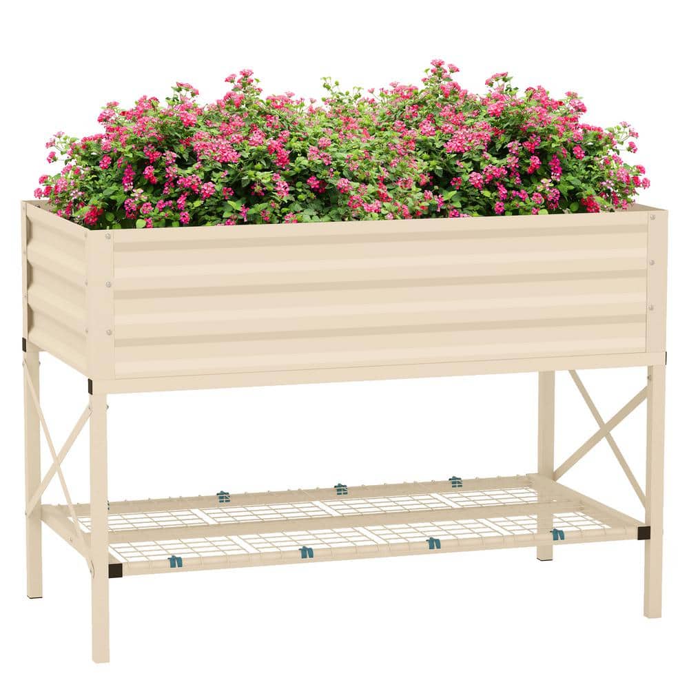 41.8 in. x 21.3 in. x 30 in. Wood Elevated Raised Garden Beds with Galvaniz