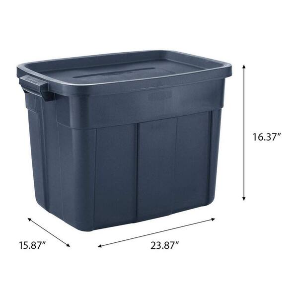 18 Gal. Plastic Durable Storage Bin with Lid in Blue (6-Pack) bin-387 - The  Home Depot
