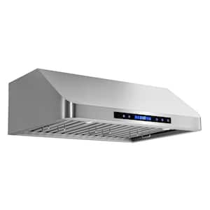 30 in. Ducted Under Cabinet Range Hood in Stainless Steel with Touch Display, LED Lighting and Permanent Filters