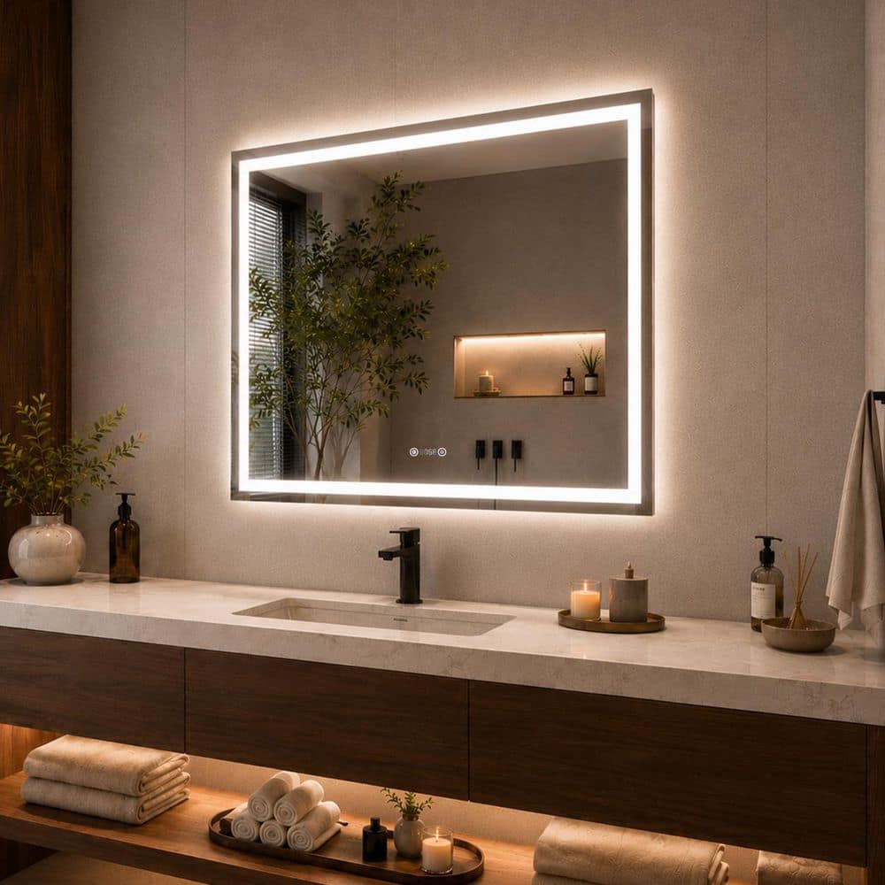 niveal Norwick 42 in. W x 36 in. H Rectangular Frameless LED Light