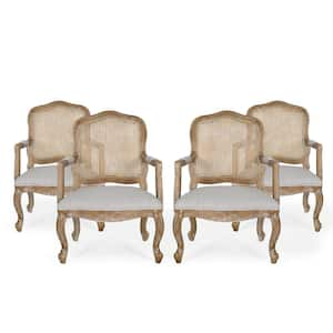 Corral Light Gray and Natural Upholstered Dining Armchair (Set of 4)