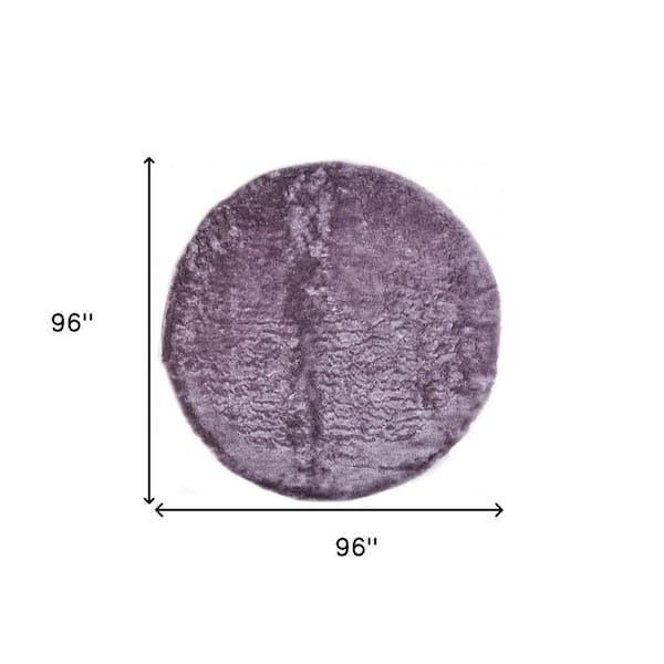 8 ft.  Round Purple Solid Color Area Rug