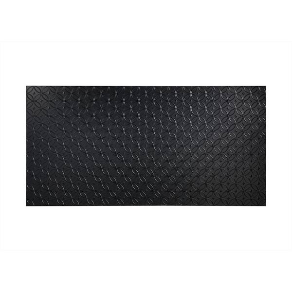 Fasade Rings 96 in. x 48 in. Decorative Wall Panel in Black