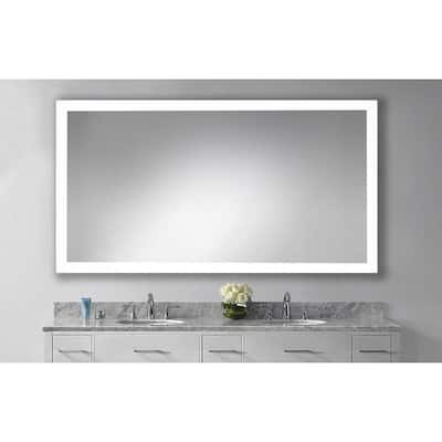 Oversized Rectangle Polished White Modern Mirror (76 in. H x 37 in. W)