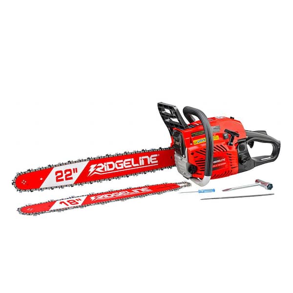 RIDGELINE 97007 18 in. and 22 in. 57 cc Gas Chainsaw Combo with Case - 2