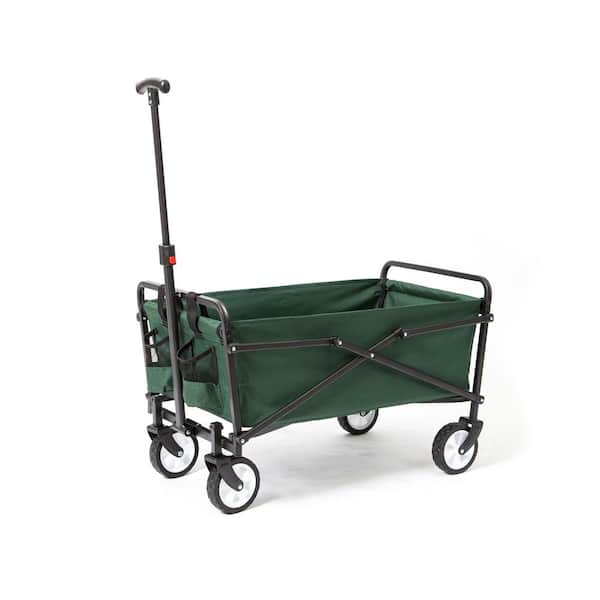 Open Box Seina Collapsible Utility Beach Wagon and Cart Green 2 Pack 