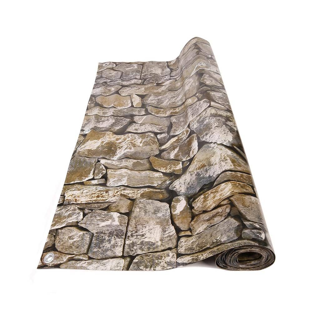 34 in. Polyvinyl Garden Fence Decorative Balcony Cover with Nylon Rope Stone 2-Pack price history on PriceWatchPro