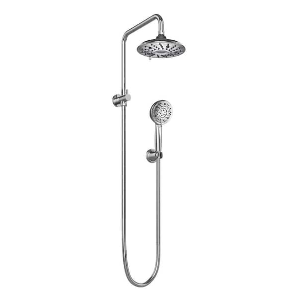 PULSE Showerspas Laguna 8-Spray Patterns 2.5 GPM 8 in. Wall Mount Dual Shower Heads in Chrome