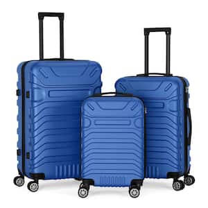 3-Piece Blue Luggage Set Hardside Trolley with Spinner Wheels TSA Lock Lightweight Durable (20 in./24 in./28 in.)