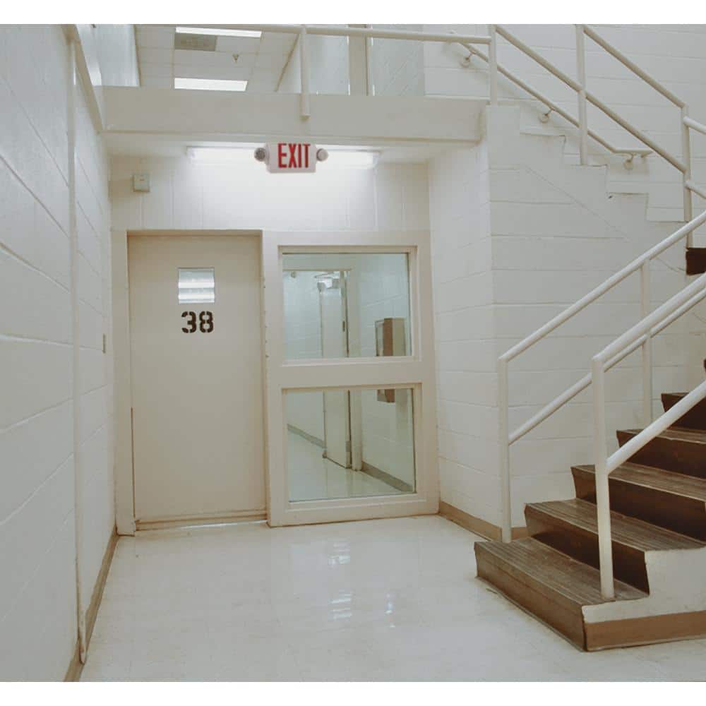 Red and White LED Exit Sign with Emergency Lights