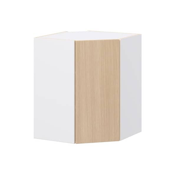 Timberline Mojavi Oak Slab Assembled Wall Diagonal Corner Kitchen Cabinet (24 in. W x 30 in. H x 14 in. D)