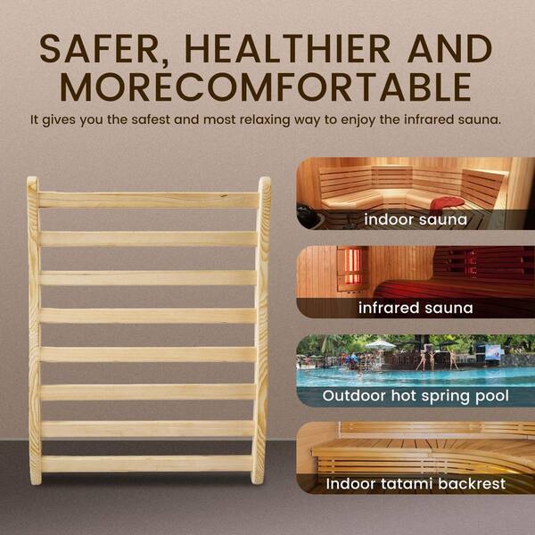 Aoibox - Universal Two Sets of Sauna Backrest, Curved Backrest Sofa Backrest High Temperature Resistance
