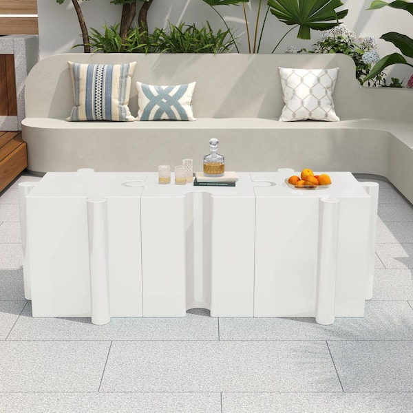 Puzzle Art Side Table, Modular Convex Edge MGO Table-for Custom Layouts, Indoor and Outdoor Use