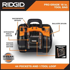 18 in. 44 Pocket Professional Grade Tool Bag