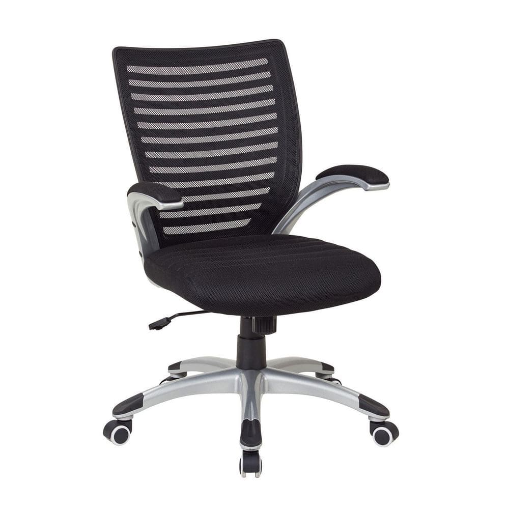 Mesh Seat Adjustable Height Executive Chair in Black with Adjustable Arms