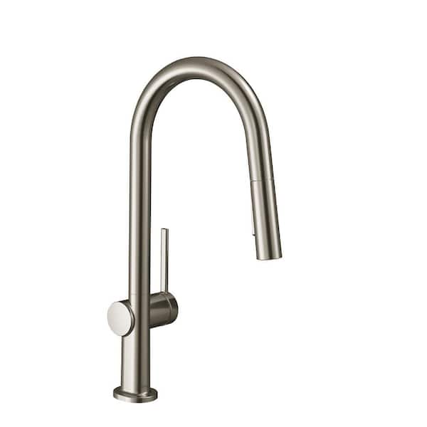 Hansgrohe Talis N Single-Handle Pull Down Sprayer Kitchen Faucet with QuickClean in Chrome
