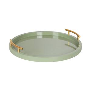 Halsey Green Round MDF 16 in. Single Tray