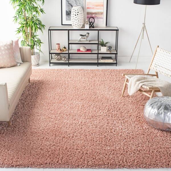 August Shag Rose 3 ft. x 5 ft. Solid Area Rug