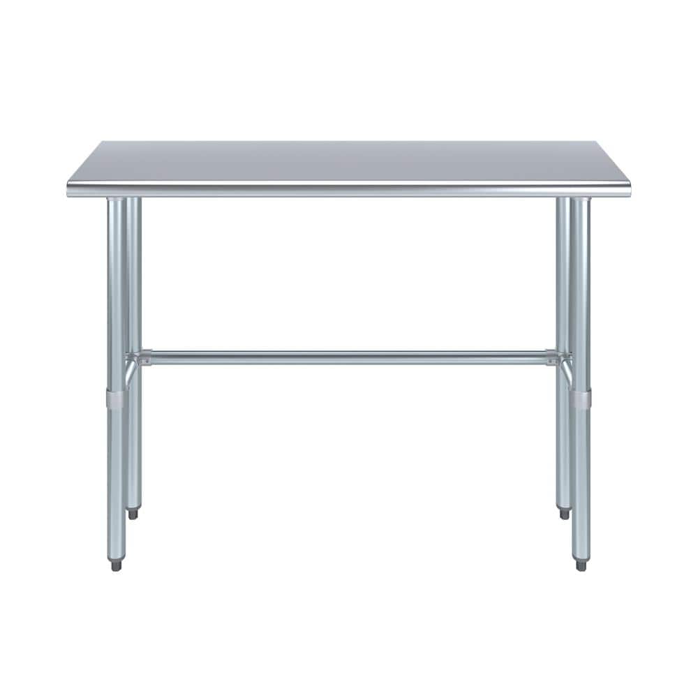 48" Stainless Steel Work Table with Galvanized Legs