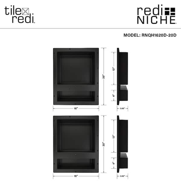 Rerise リブラック 4個セット Tile Redi Redi Niche 32 in. x 20 in. Quad Shower Niche Set in
