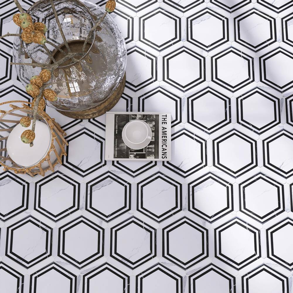 Day White Hexagon Matte Porcelain Wall & Floor Tile