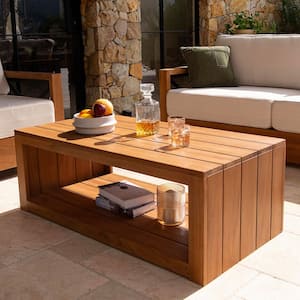 MODWAY Carlsbad Natural Teak Wood Outdoor Patio Coffee Table EEI