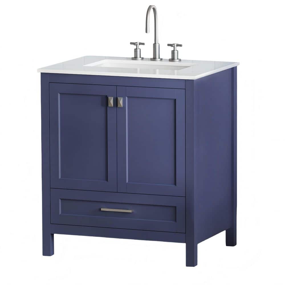 AZDHOME 30 in. W. x 19 in. D x 34 in. H Single Sink Solid Wood Bath ...