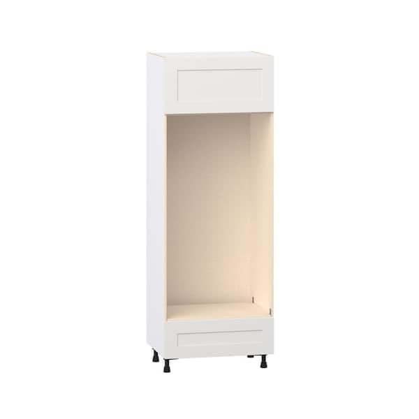 J COLLECTION Roseland 30 in. W x 24 in. D x 84.5 in. H Assembled Shaker Double Oven Kitchen Cabinet in Warm White