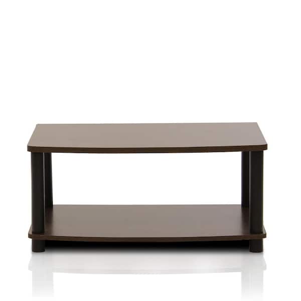 Furinno Turn-N-Tube 24 in. Dark Brown Particle Board TV Stand Fits TVs Up to 24 in. with Open Storage