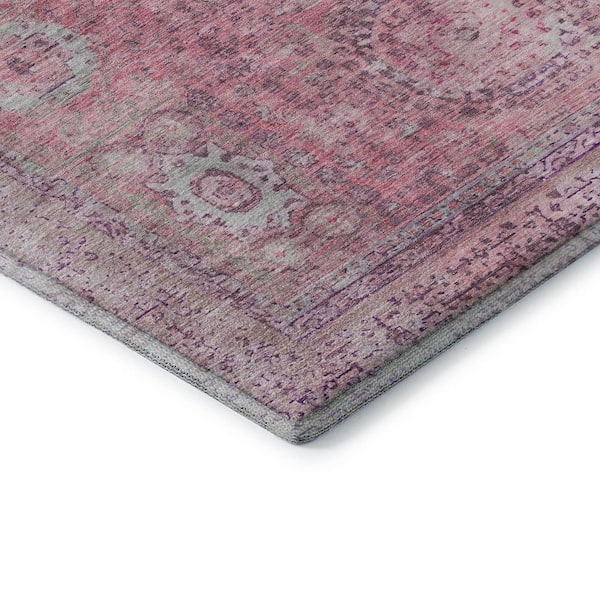 Mayfield Premium Machine Washable Abstract AMF1740 Pink 5 ft. x 7 ft. 6 in. Area Rug