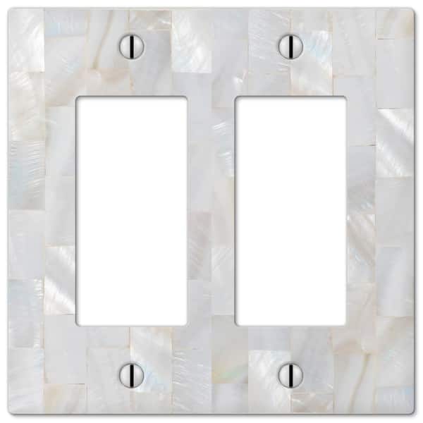 AMERELLE White 2-Gang Decorator/Rocker Wall Plate (1-Pack)