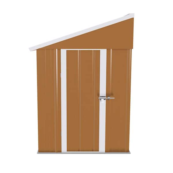 8 ft. W x 4 ft. D Brown Metal Shed with Windows, Lockable Door & Ventilation (32 sq. ft. )