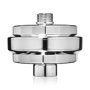 VivaSpring 1/2 in. Universal In-Line KDF Water Filtration System Compact Shower Filter in Polished Chrome