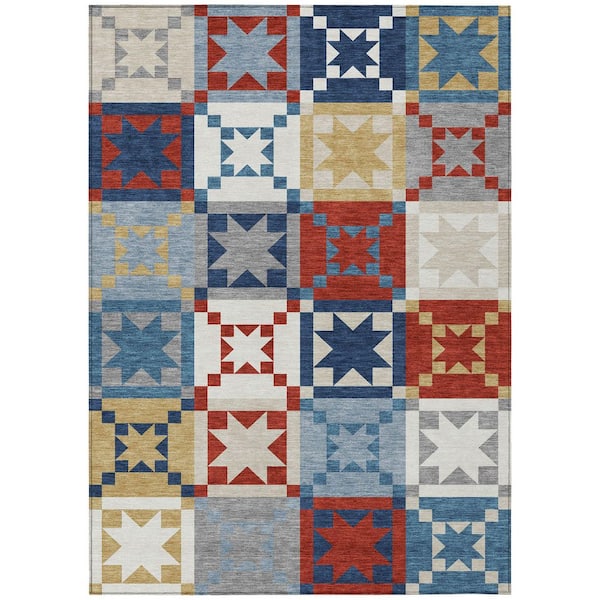 Chantille Machine Washable Indoor/Outdoor Abstract ACN2538 Red 3 ft. x 5 ft. Area Rug