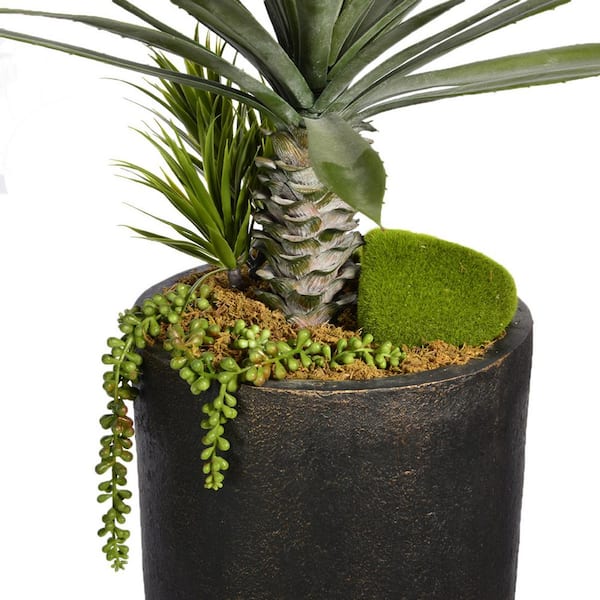 VINTAGE HOME 48 in. Tall Agave with Succulents Artificial Indoor/ Outdoor  Faux Decor in Fiberstone Planter VHA102481 - The Home Depot