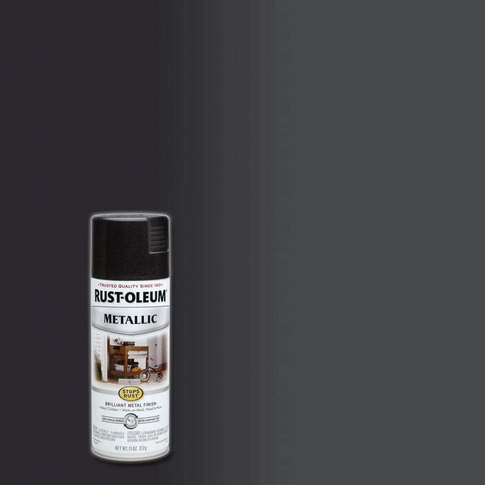 Rust-Oleum 7250830-6PK Stops Rust Metallic Spray Paint, 11 oz, Black Night, 6 Pack