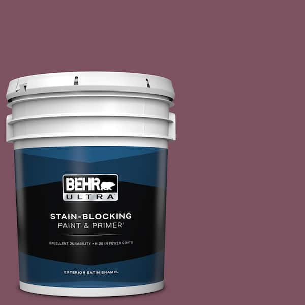 BEHR ULTRA 5 gal. #PPU1-19 Classic Berry Satin Enamel Exterior Paint & Primer