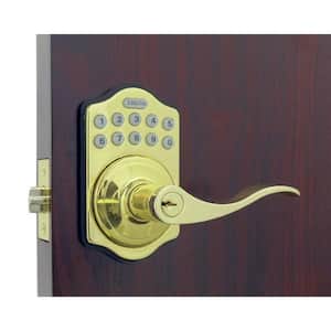 E Digital E-985 Bright Brass Electronic Handle Lock Remote Capable