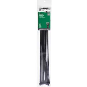 14in Standard 50lb Tensile Strength UL 21S Rated Cable Zip Ties 20 Pack UV (Black)