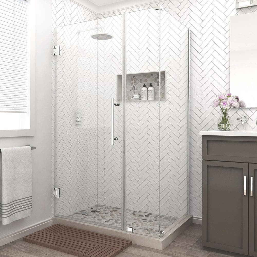 Bromley 72" Frameless Chrome Hinged Shower Enclosure