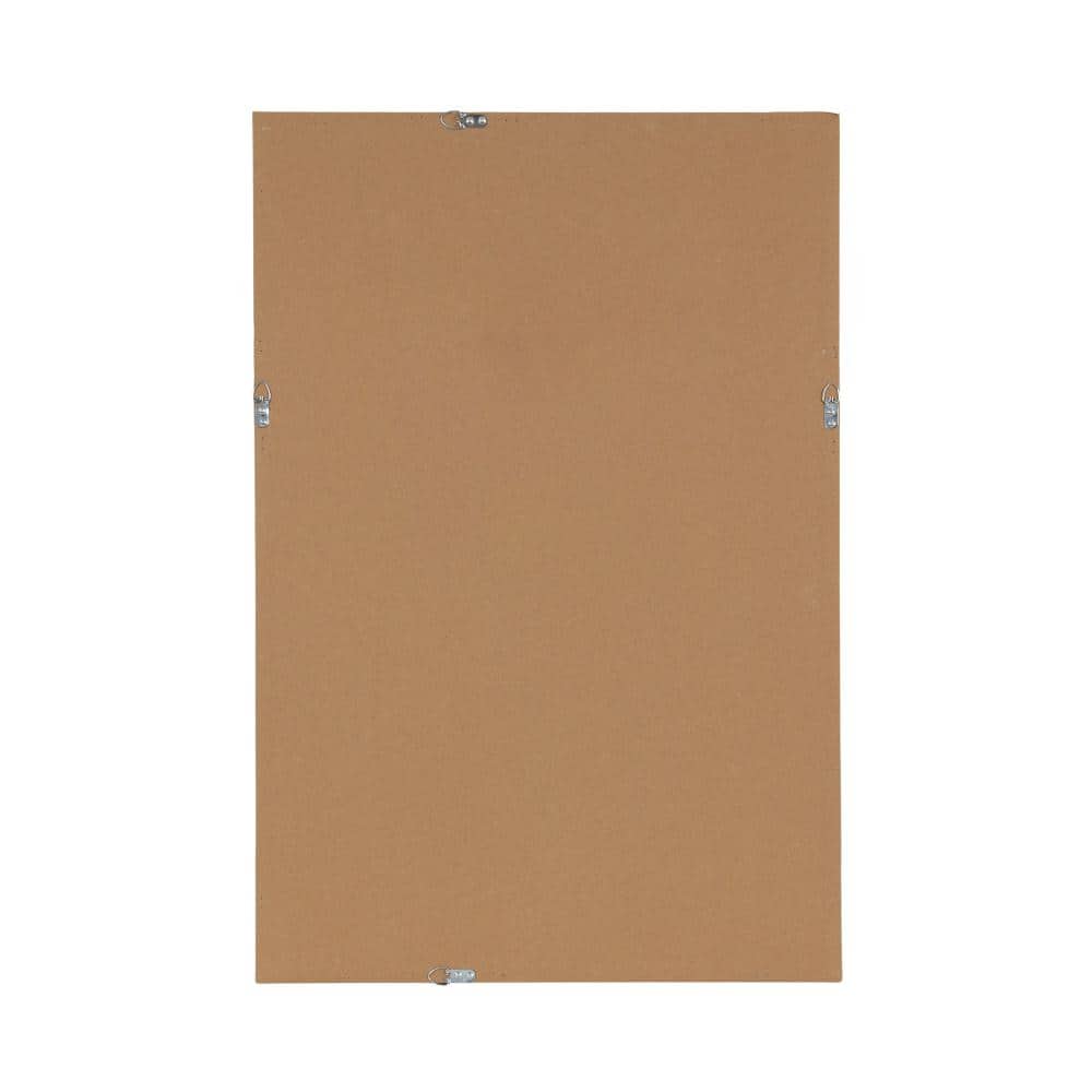 Natural Linen Texture Rectangular Wall Mirror with Beveled Edge