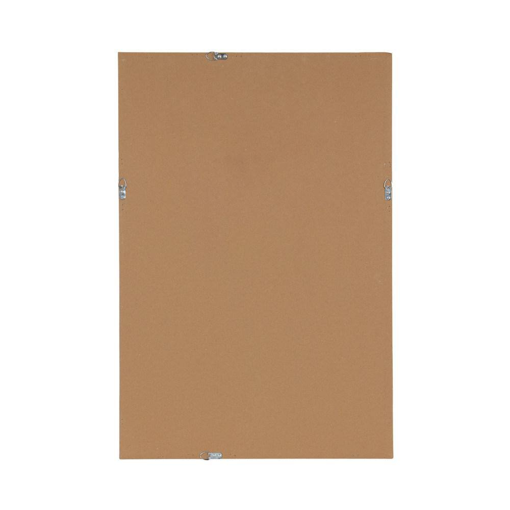 Natural Linen Texture Rectangular Wall Mirror with Beveled Edge